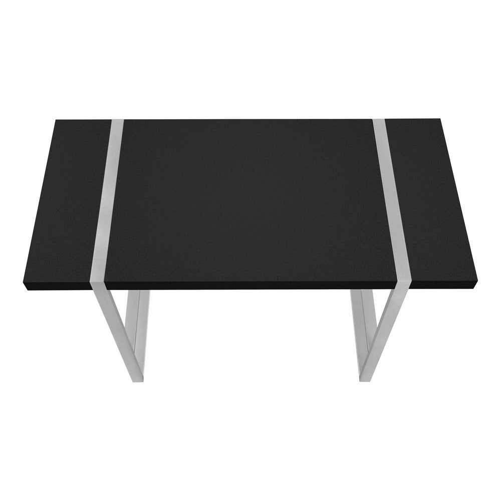 49" Black and Silver Computer Desk HomeRoots
