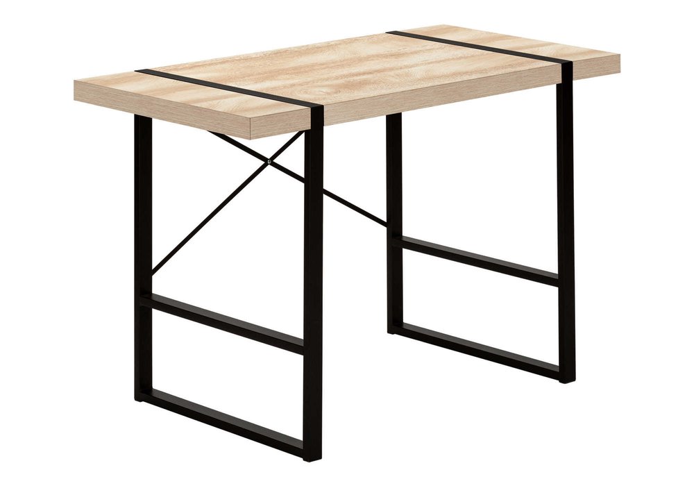 49" Natural and Black Computer Desk HomeRoots