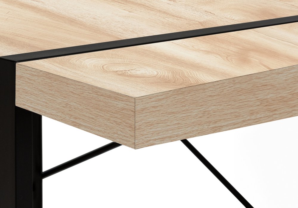 49" Natural and Black Computer Desk HomeRoots