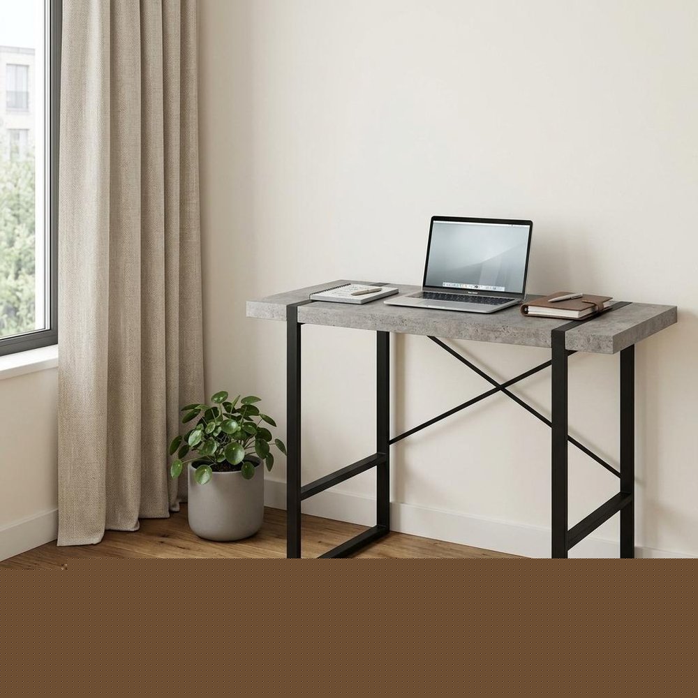 49" Gray and Black Computer Desk HomeRoots