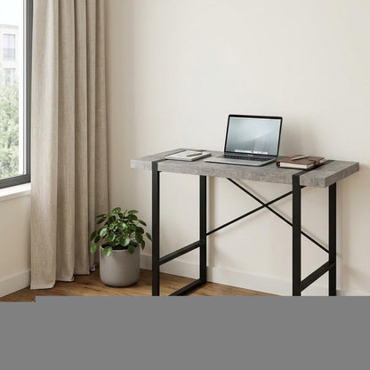 49" Gray and Black Computer Desk HomeRoots