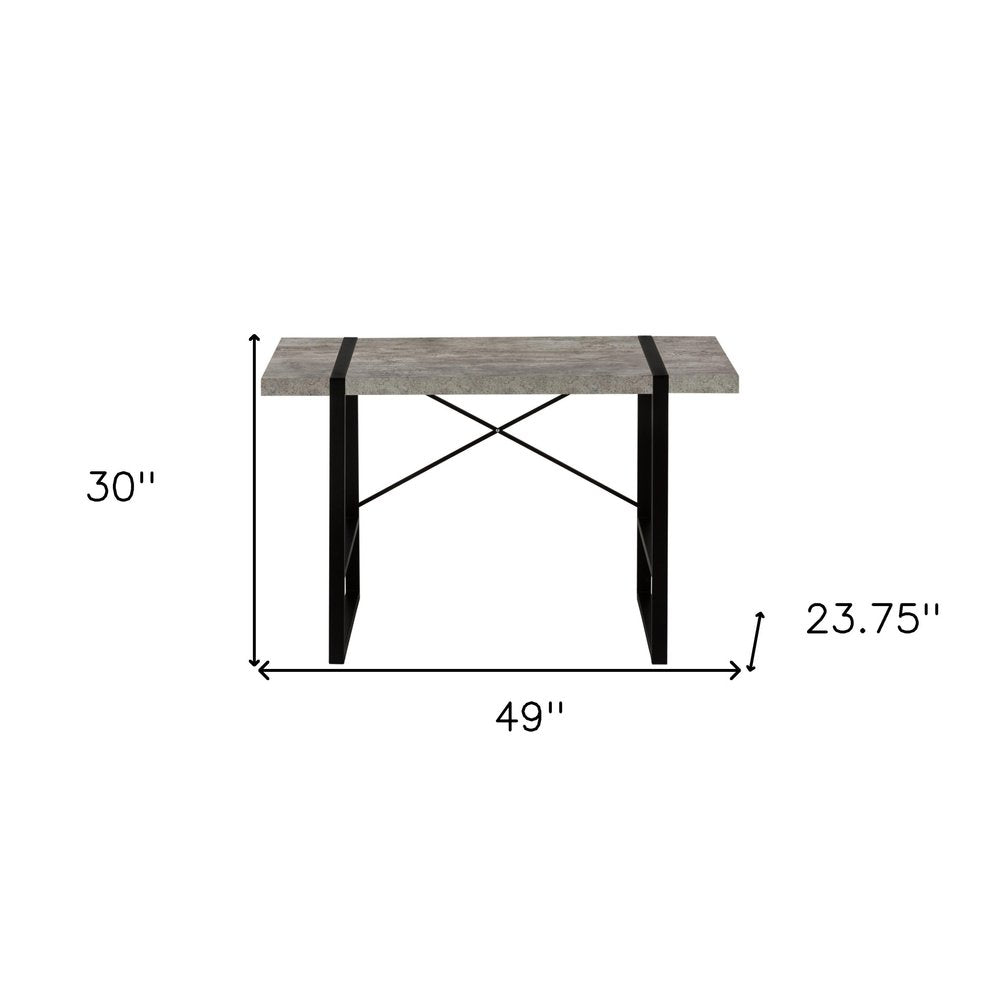 49" Gray and Black Computer Desk HomeRoots