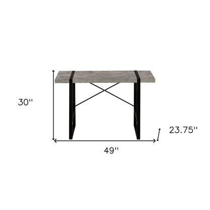 49" Gray and Black Computer Desk HomeRoots