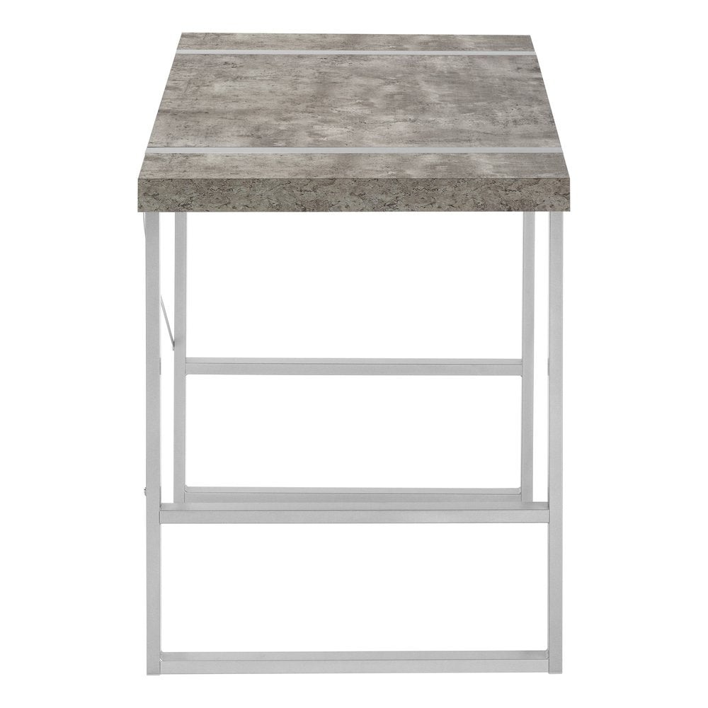 49" Gray and Silver Computer Desk HomeRoots