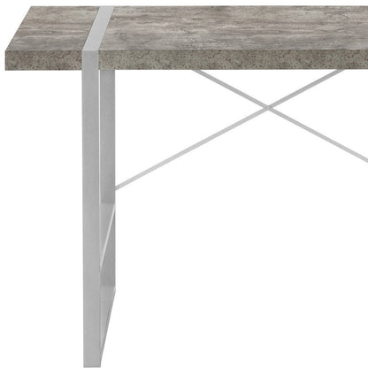 49" Gray and Silver Computer Desk HomeRoots
