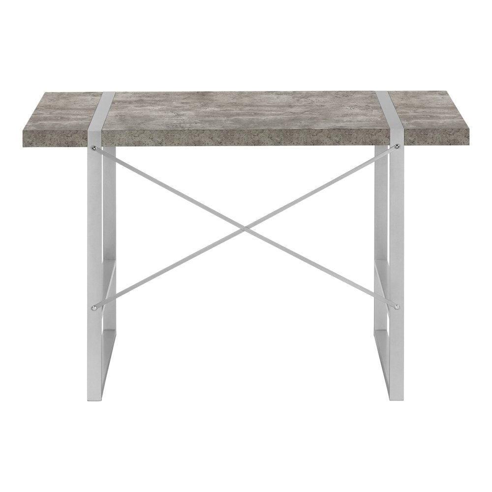 49" Gray and Silver Computer Desk HomeRoots