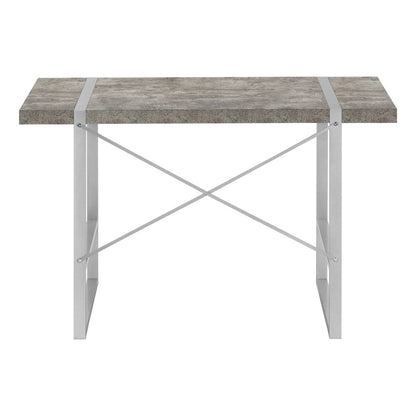 49" Gray and Silver Computer Desk HomeRoots
