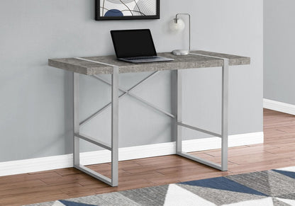 49" Gray and Silver Computer Desk HomeRoots