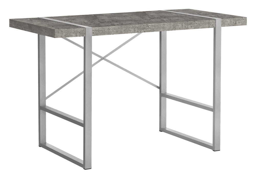 49" Gray and Silver Computer Desk HomeRoots