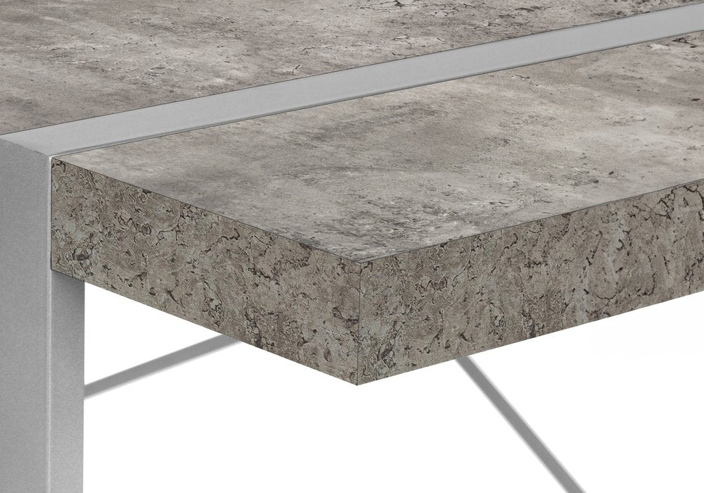 49" Gray and Silver Computer Desk HomeRoots