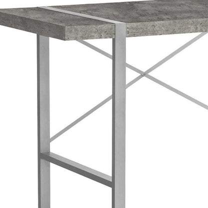 49" Gray and Silver Computer Desk HomeRoots