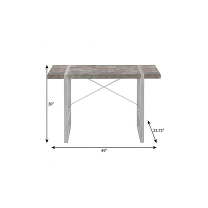 49" Gray and Silver Computer Desk HomeRoots