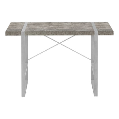 49" Gray and Silver Computer Desk HomeRoots
