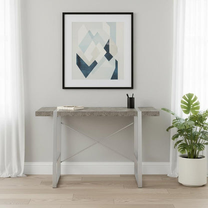 49" Gray and Silver Computer Desk HomeRoots