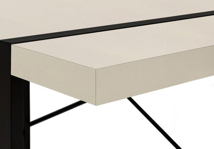 49" Taupe and Black Computer Desk HomeRoots