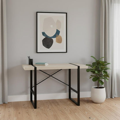 49" Taupe and Black Computer Desk HomeRoots
