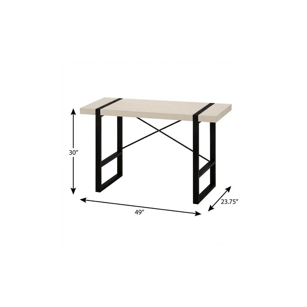 49" Taupe and Black Computer Desk HomeRoots