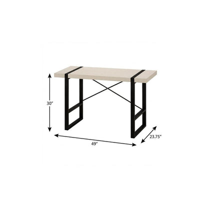 49" Taupe and Black Computer Desk HomeRoots