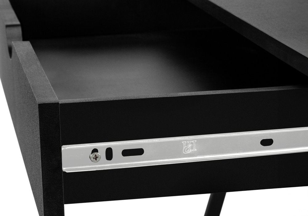 32" Black Computer Desk With Four Drawers HomeRoots