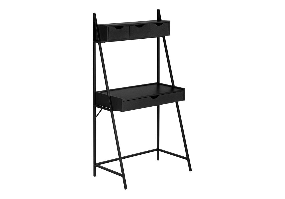 32" Black Computer Desk With Four Drawers HomeRoots
