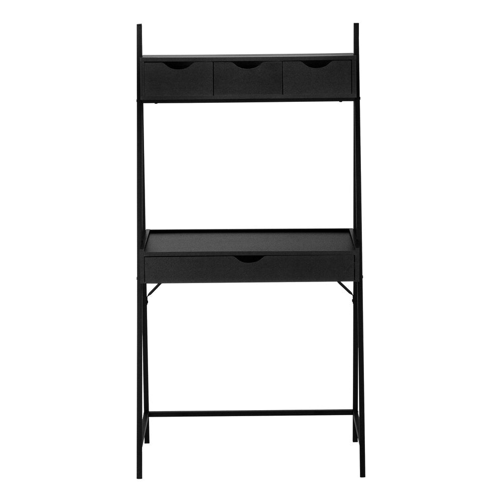 32" Black Computer Desk With Four Drawers HomeRoots