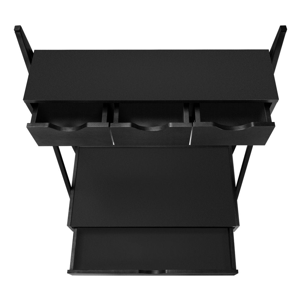 32" Black Computer Desk With Four Drawers HomeRoots