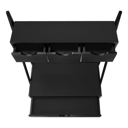 32" Black Computer Desk With Four Drawers HomeRoots