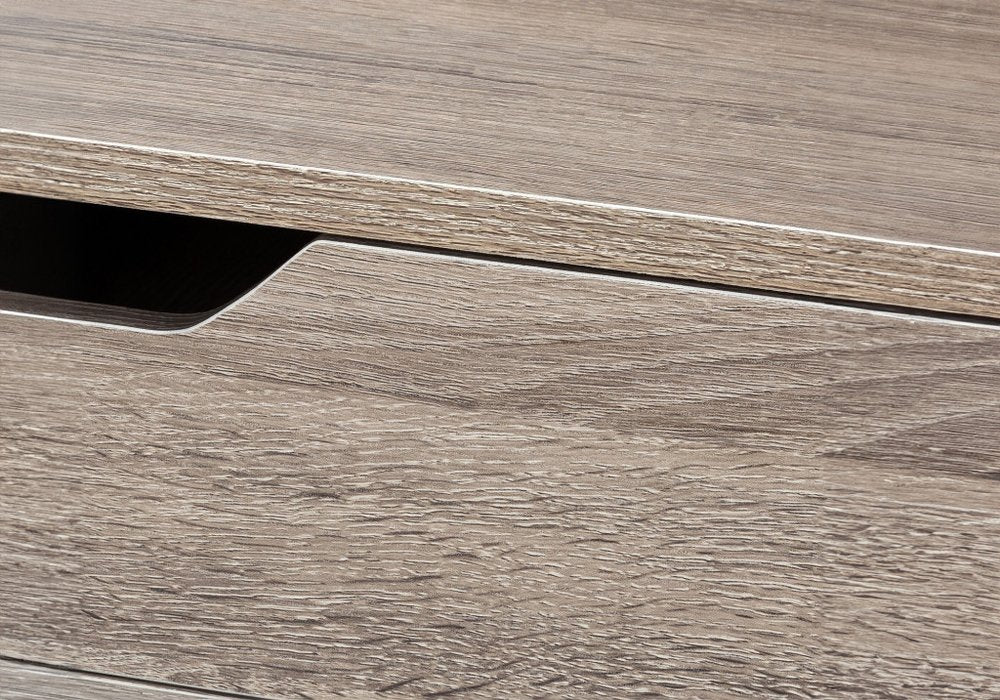 47" Taupe and Black Wood and Metal H-Shape Computer Desk With Two Drawers — view 6