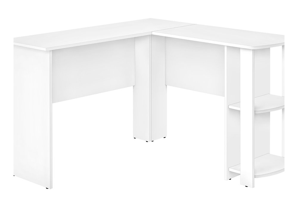 47" White Wood Corner Computer Desk — view 3