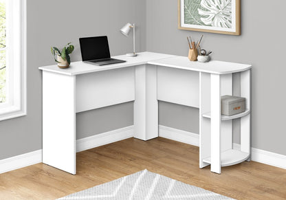 47" White Wood Corner Computer Desk