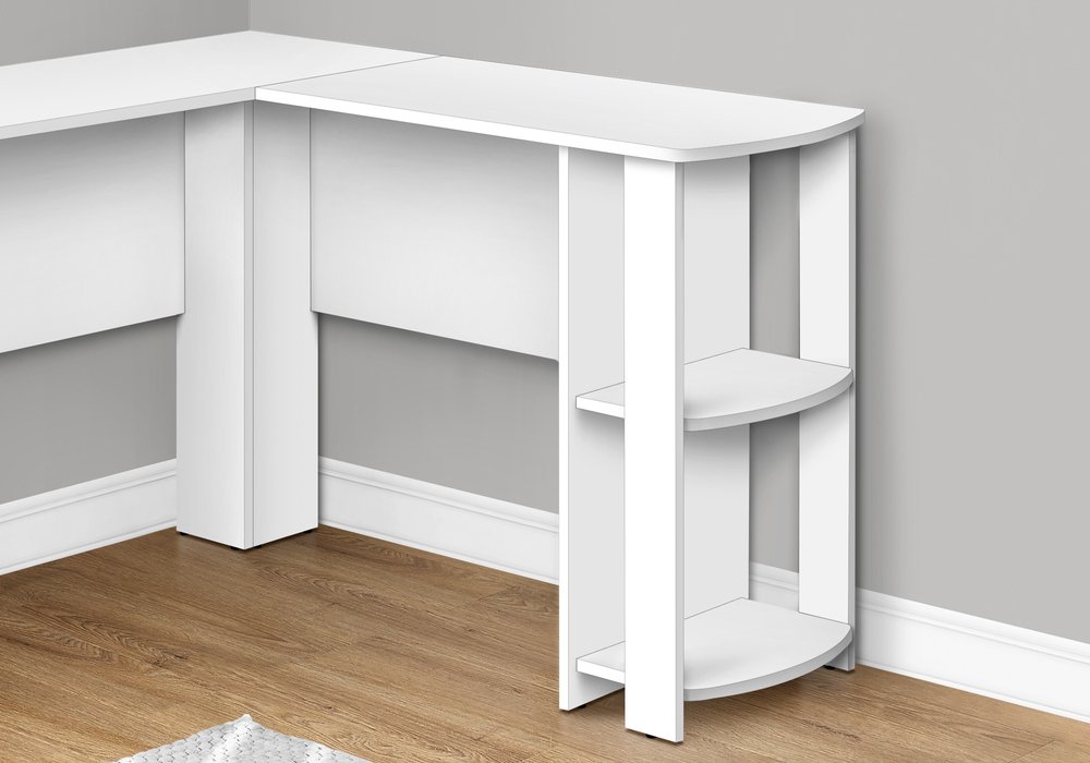 47" White Wood Corner Computer Desk — view 2