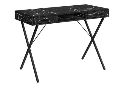 42" Black and White and Black Computer Desk With Two Drawers HomeRoots