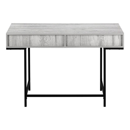47" Gray and Black Wood and Metal H-Shape Computer Desk With Two Drawers HomeRoots