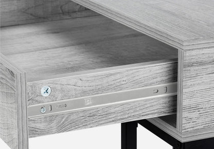 47" Gray and Black Wood and Metal H-Shape Computer Desk With Two Drawers HomeRoots