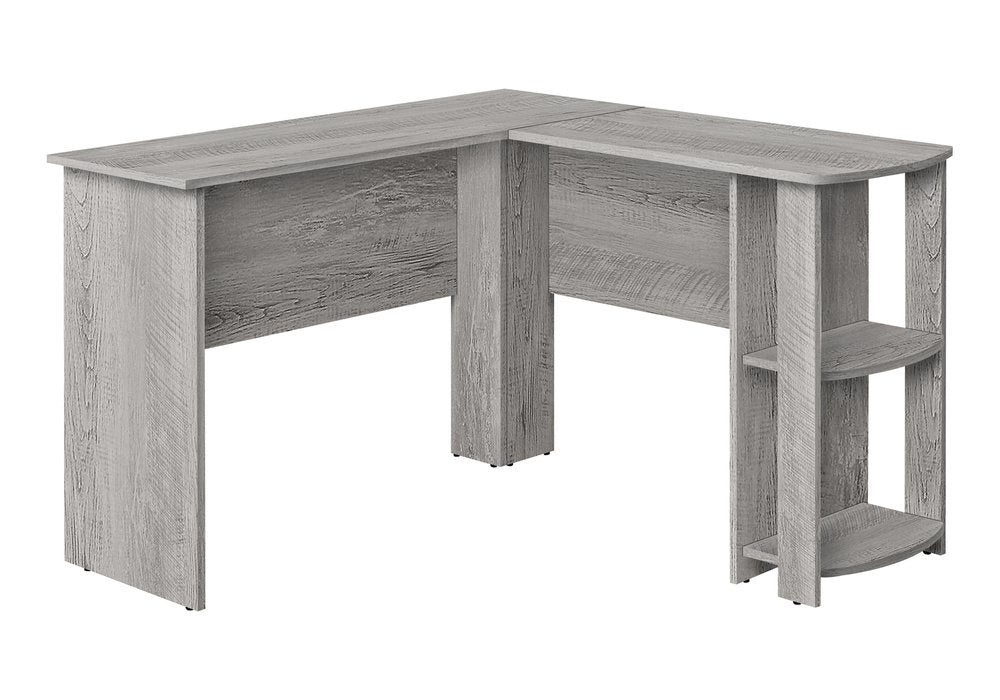 47" Gray Wood Corner Computer Desk — view 3