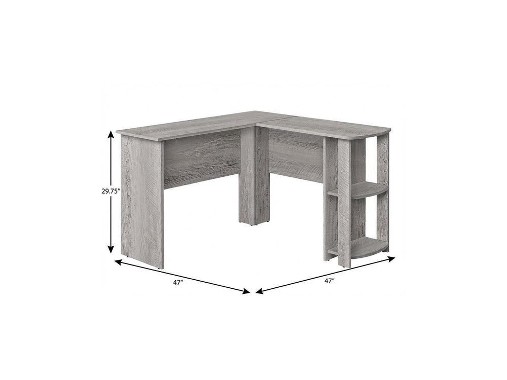 47" Gray Wood Corner Computer Desk — view 8