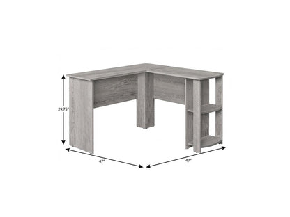 47" Gray Wood Corner Computer Desk