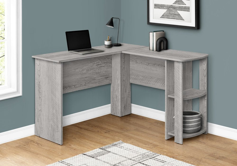 47" Gray Wood Corner Computer Desk — view 1