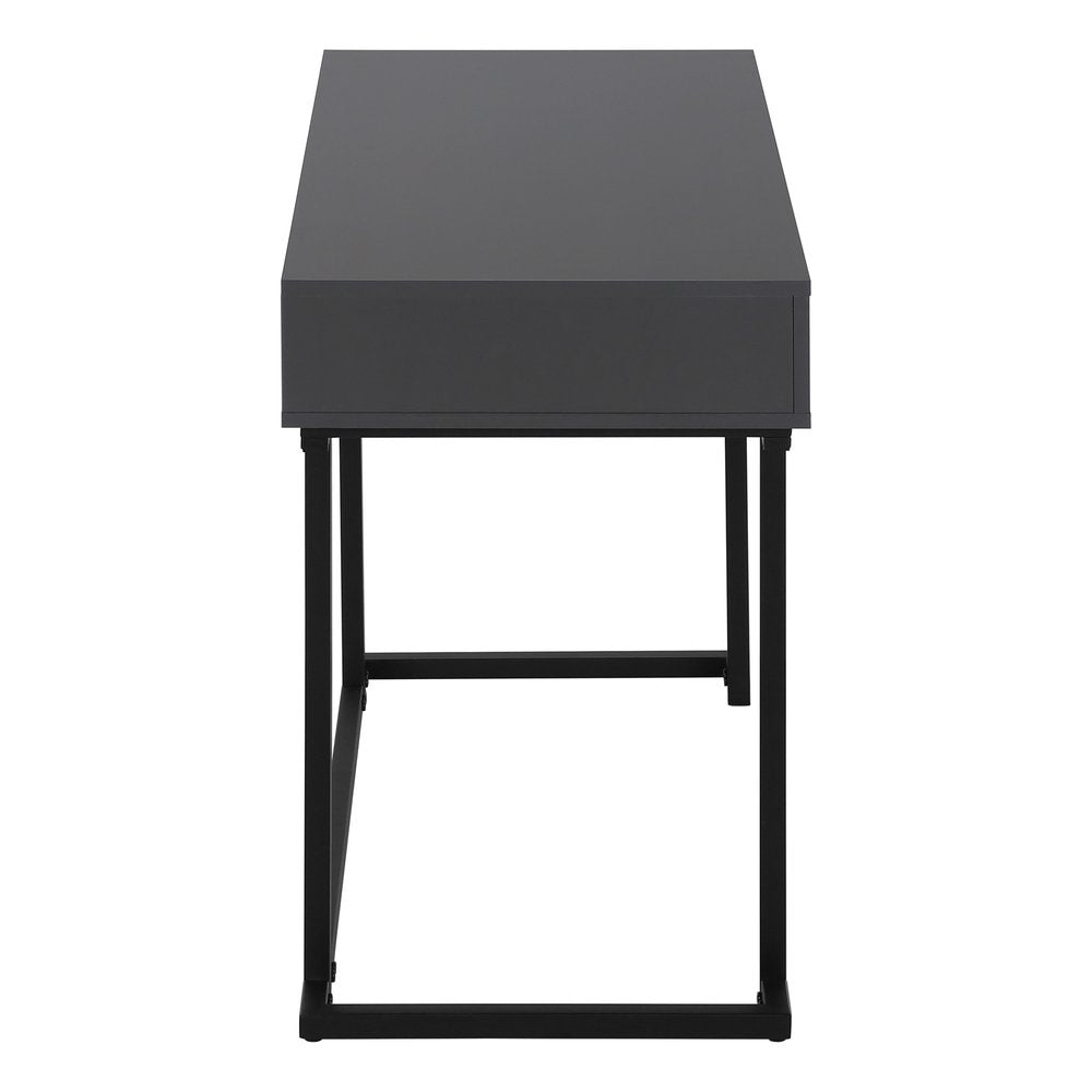 42" Gray and Black Wood and Metal Sled Computer Desk — view 3