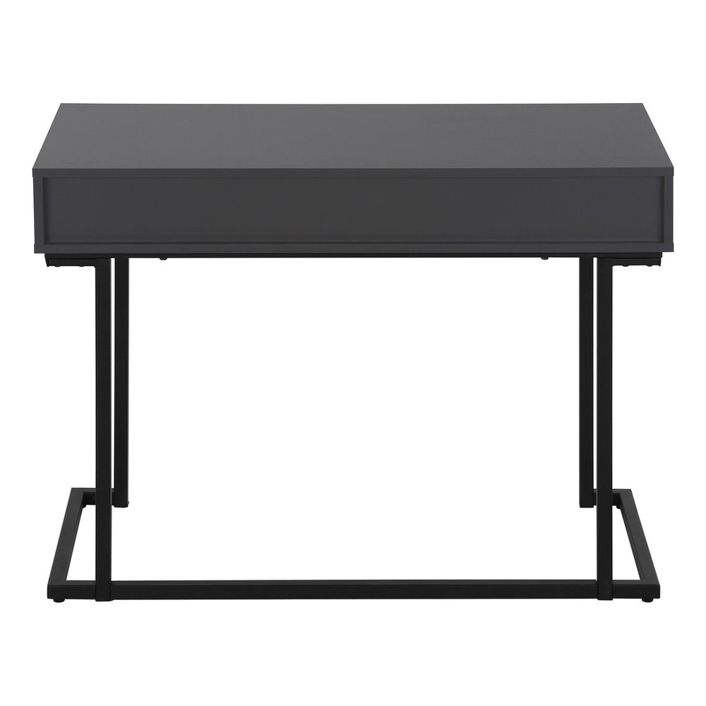 42" Gray and Black Wood and Metal Sled Computer Desk — view 4