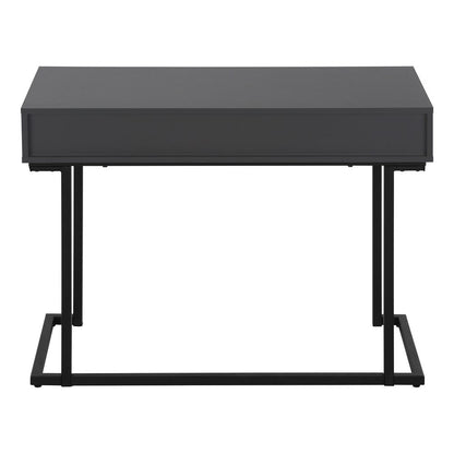42" Gray and Black Wood and Metal Sled Computer Desk HomeRoots