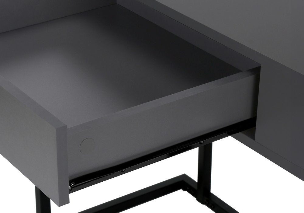 42" Gray and Black Wood and Metal Sled Computer Desk — view 6
