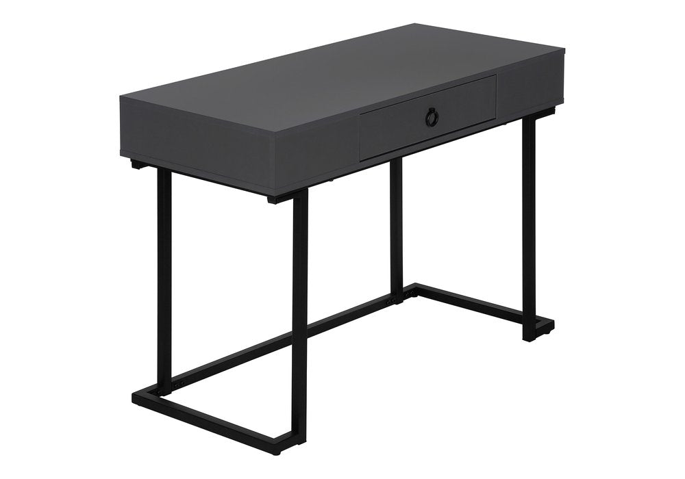 42" Gray and Black Wood and Metal Sled Computer Desk — view 4
