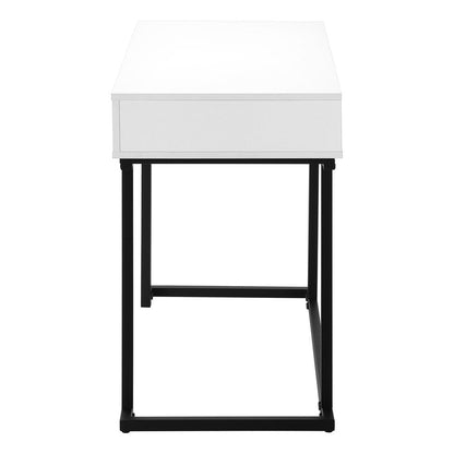 42" White and Black Wood and Metal Sled Computer Desk HomeRoots