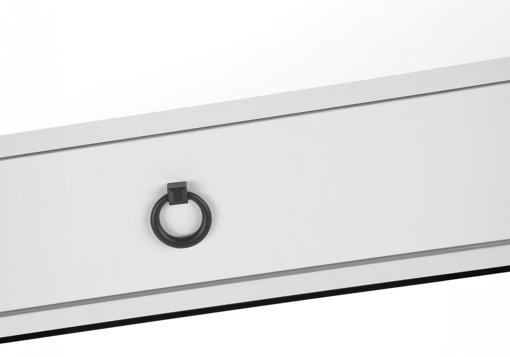 42" White and Black Wood and Metal Sled Computer Desk — view 7