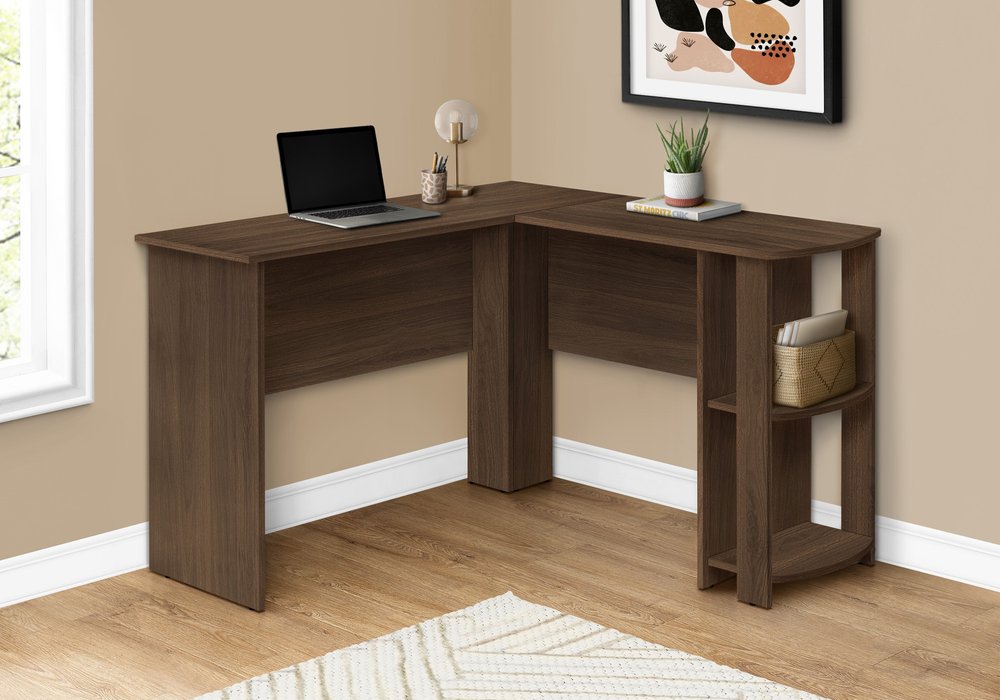 47" Brown Wood Corner Computer Desk — view 1