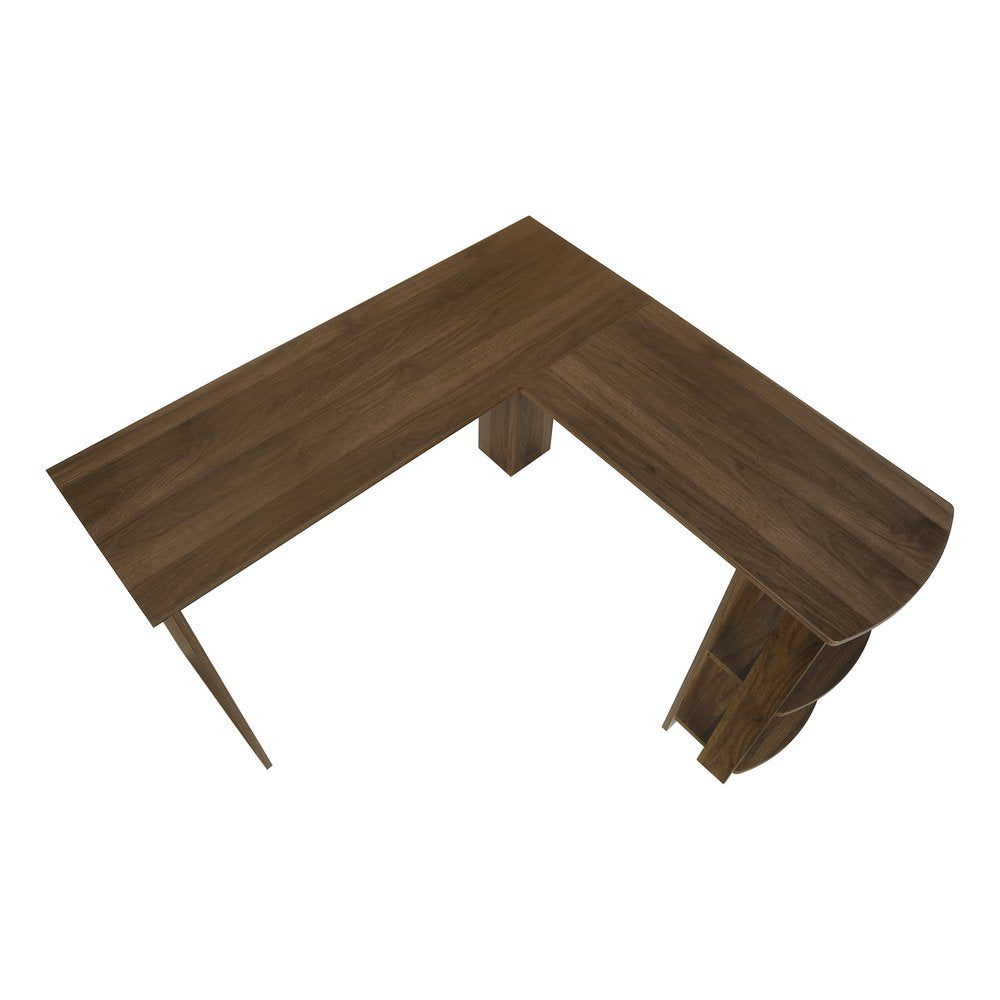 47" Brown Wood Corner Computer Desk — view 5