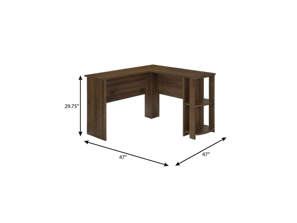 47" Brown Wood Corner Computer Desk — view 10