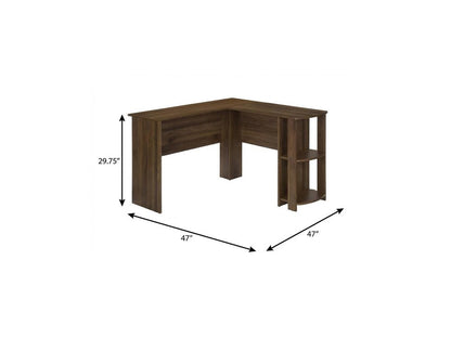 47" Brown Wood Corner Computer Desk