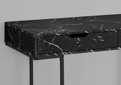 47" Black and White Wood and Metal H-Shape Computer Desk With Two Drawers HomeRoots